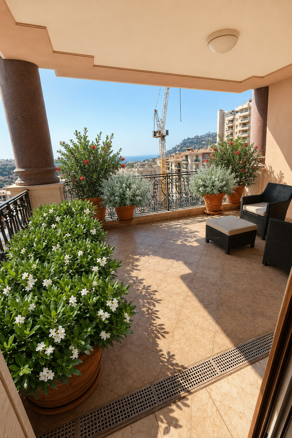 Three Monaco terraces — Mital pots and planting