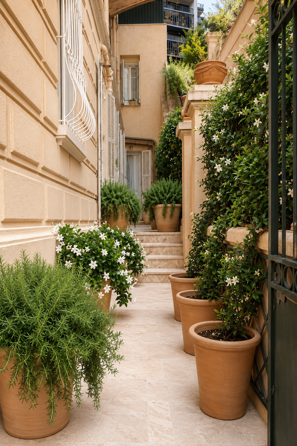 Private villa in Monte-Carlo — Provençal-style pots and planting