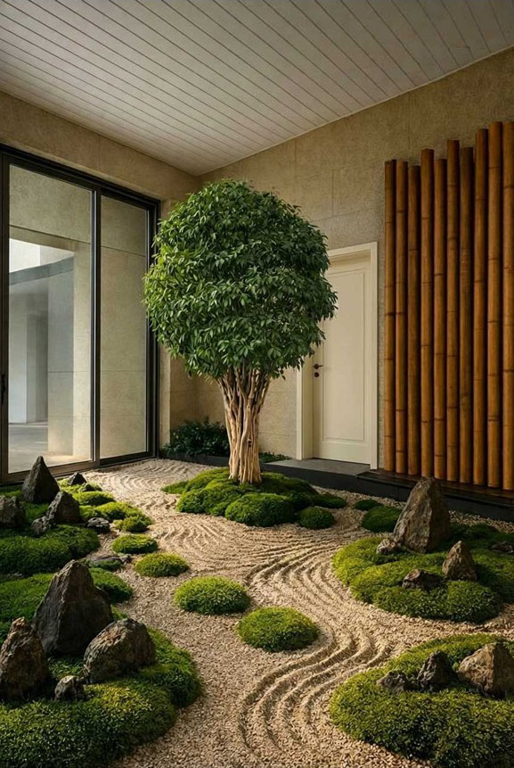 Mediterranean villa — zen patio and concept plan