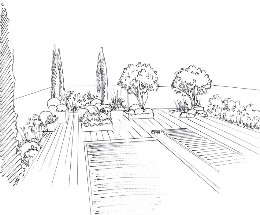 Sketch of a landscape architect